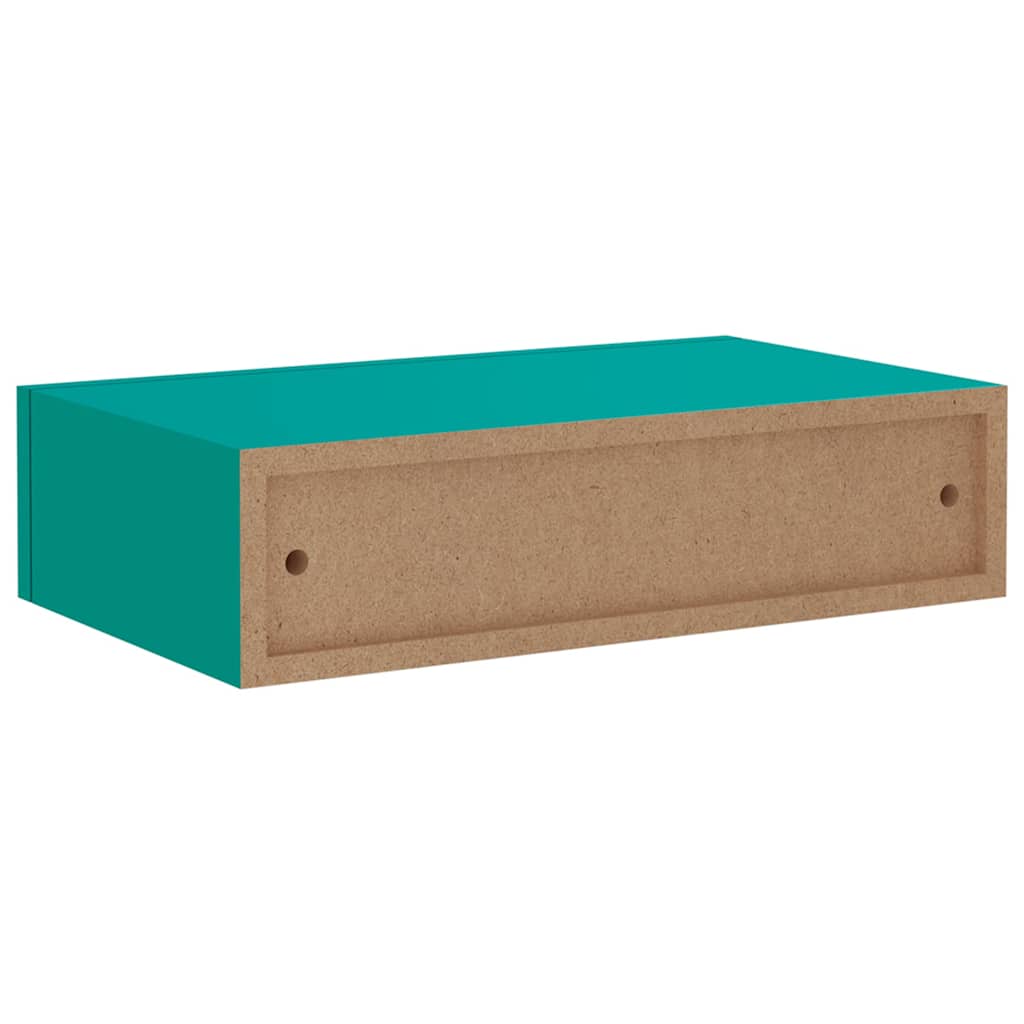 Ράφι Τοίχου με Συρτάρι Μπλε 40 x 23,5 x 10 εκ. από MDF - Pakobazaar