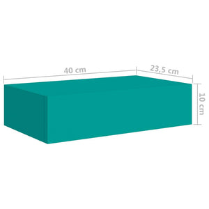 Ράφι Τοίχου με Συρτάρι Μπλε 40 x 23,5 x 10 εκ. από MDF - Pakobazaar