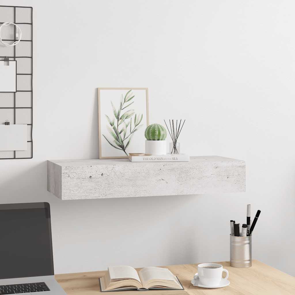 Ράφι Επιτοίχιο με Συρτάρι Γκρι Σκυρ. 60 x 23,5 x 10 εκ. από MDF