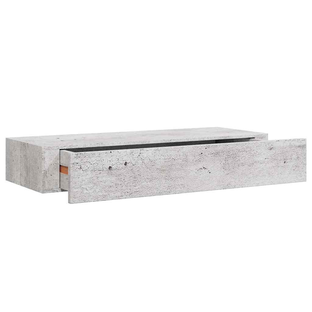Ράφια Τοίχου Συρτάρια 2 τεμ. Γκρι Σκυρ. 60x23,5x10 εκ από MDF - Pakobazaar