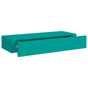 Ράφι Επιτοίχιο με Συρτάρι Μπλε 60 x 23,5 x 10 εκ. από MDF