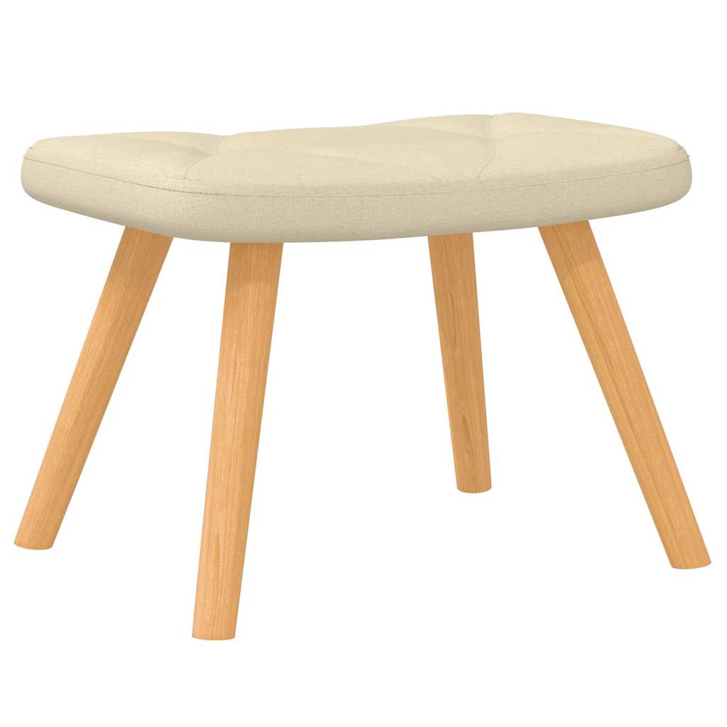 Πολυθρόνα Κουνιστή Κρεμ Υφασμάτινη με Σκαμπό