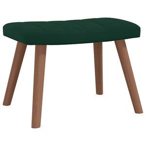 Πολυθρόνα Relax Σκούρο Πράσινο Βελούδινη με Σκαμπό