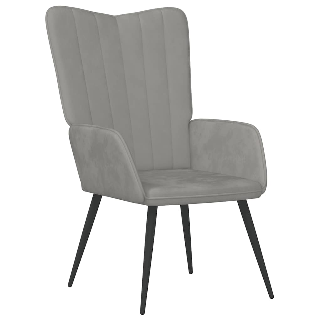 Πολυθρόνα Relax Ανοιχτό Γκρι Βελούδινη