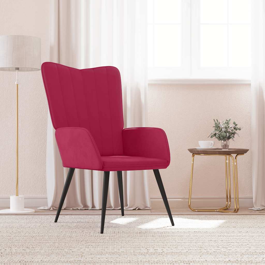 Πολυθρόνα Relax Μπορντό Βελούδινη