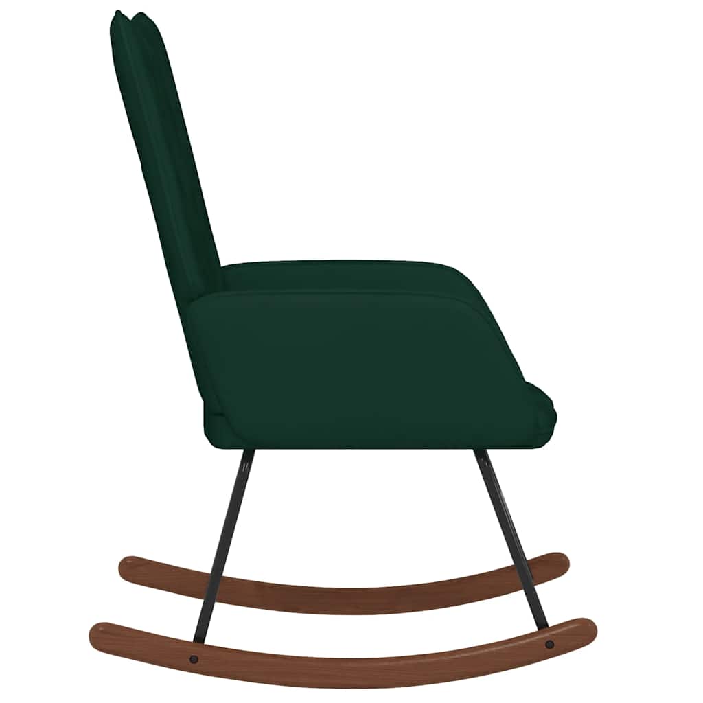 Κουνιστή Πολυθρόνα Σκούρο Πράσινο Βελούδινη