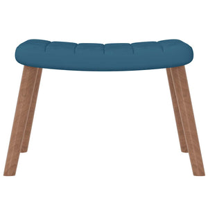Πολυθρόνα Κουνιστή Μπλε Βελούδινη με Σκαμπό