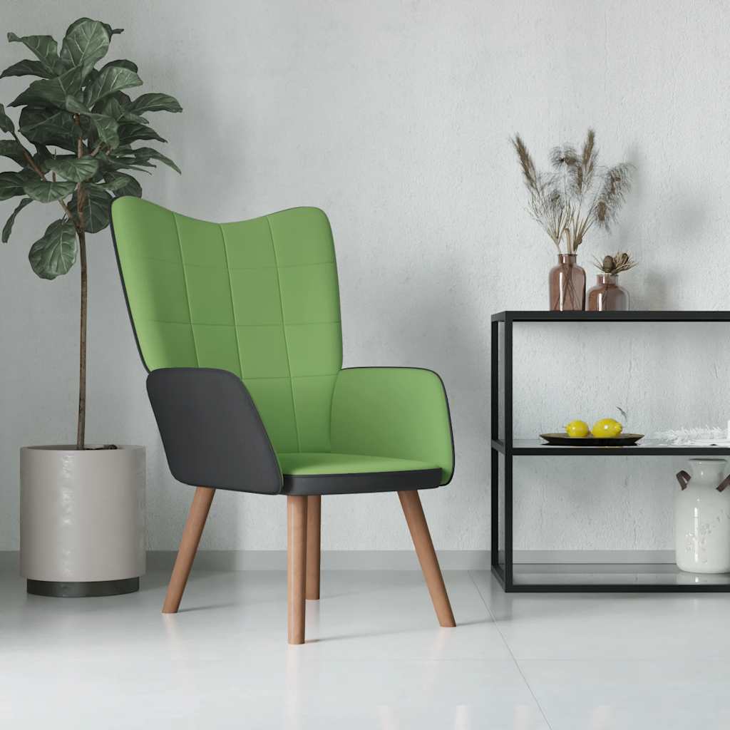 Πολυθρόνα Relax Ανοιχτό Πράσινο από Βελούδο και PVC