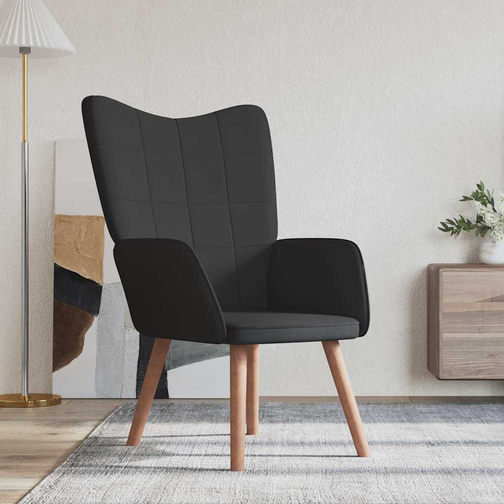 Πολυθρόνα Relax Μαύρη από Βελούδο και PVC