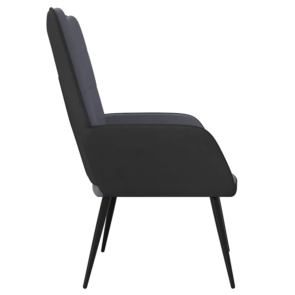 Πολυθρόνα Relax Σκούρο Γκρι από Βελούδο και PVC