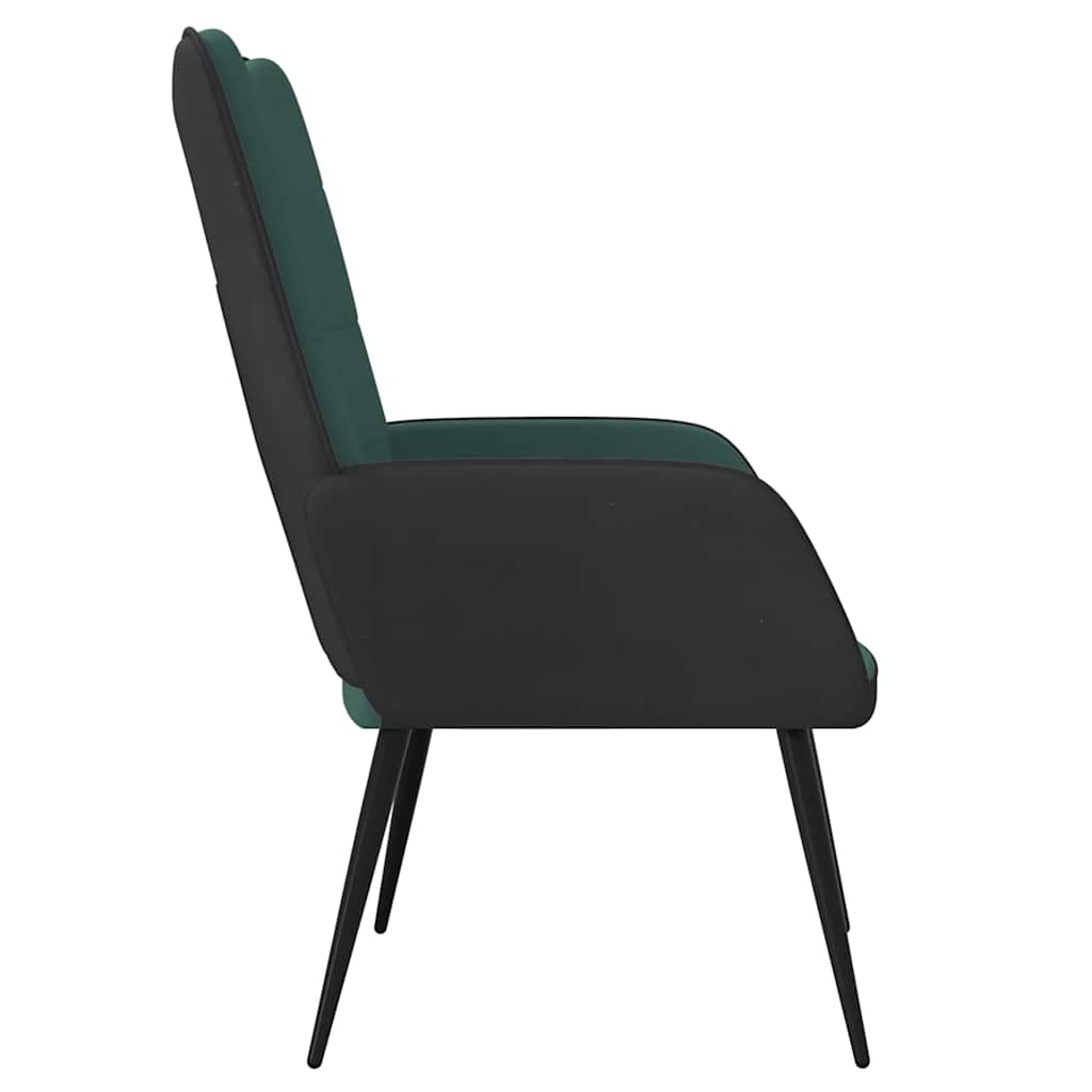 Πολυθρόνα Relax Σκούρο Πράσινο από Βελούδο και PVC
