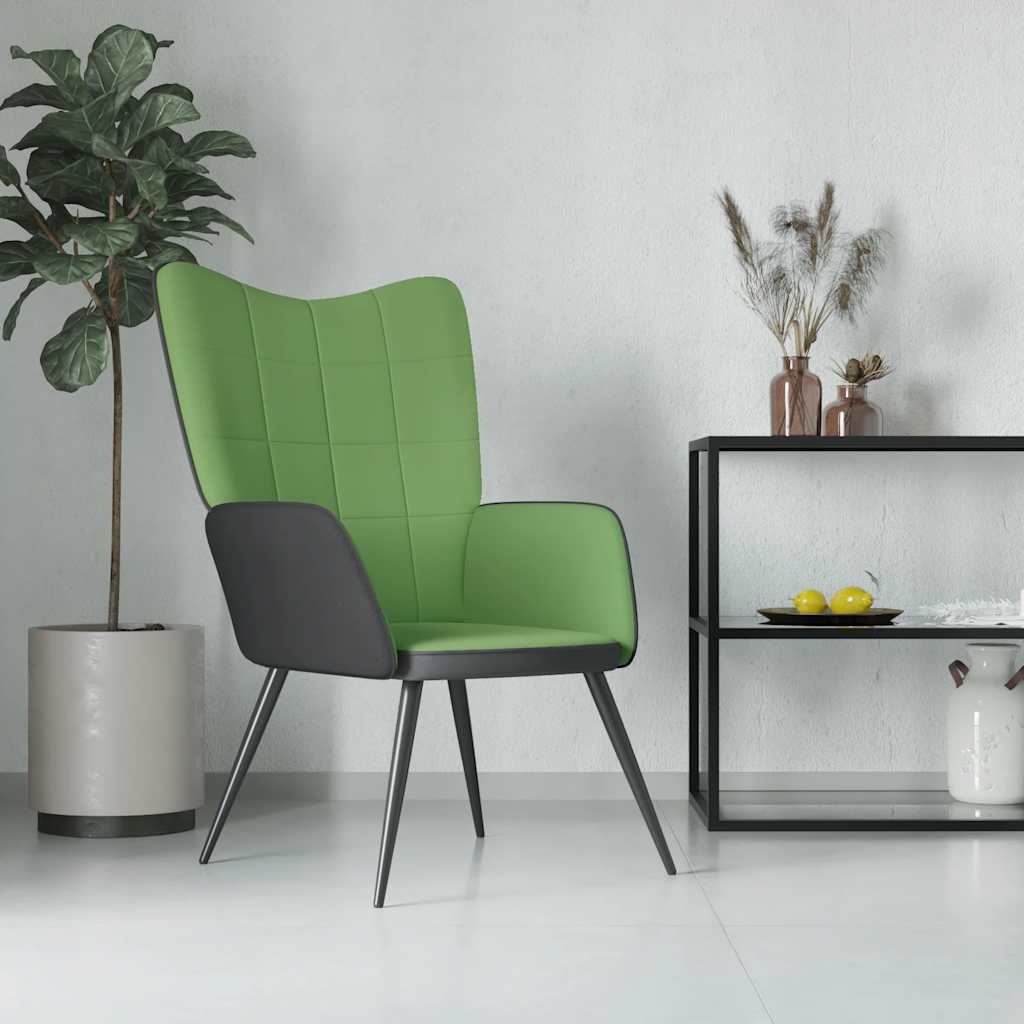 Πολυθρόνα Relax Ανοιχτό Πράσινο από Βελούδο και PVC