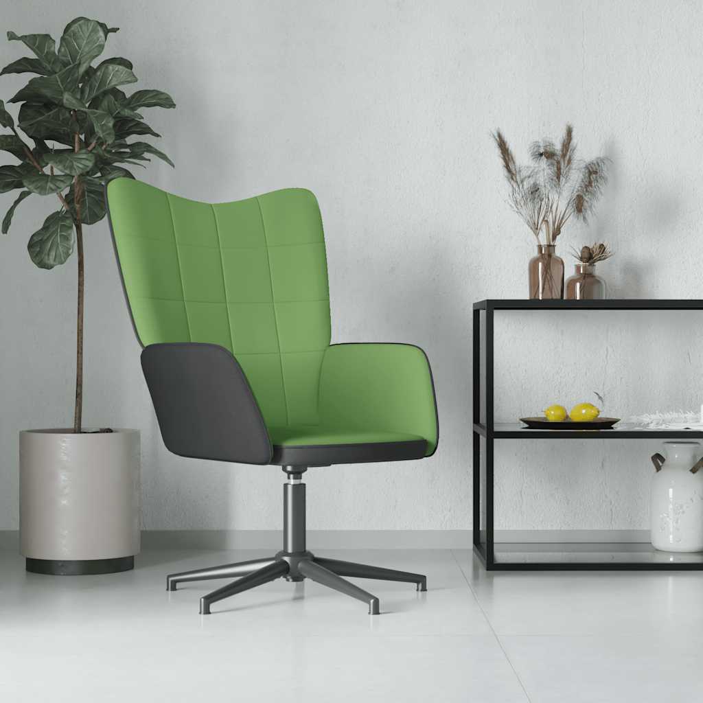Πολυθρόνα Relax Ανοιχτό Πράσινο από Βελούδο και PVC