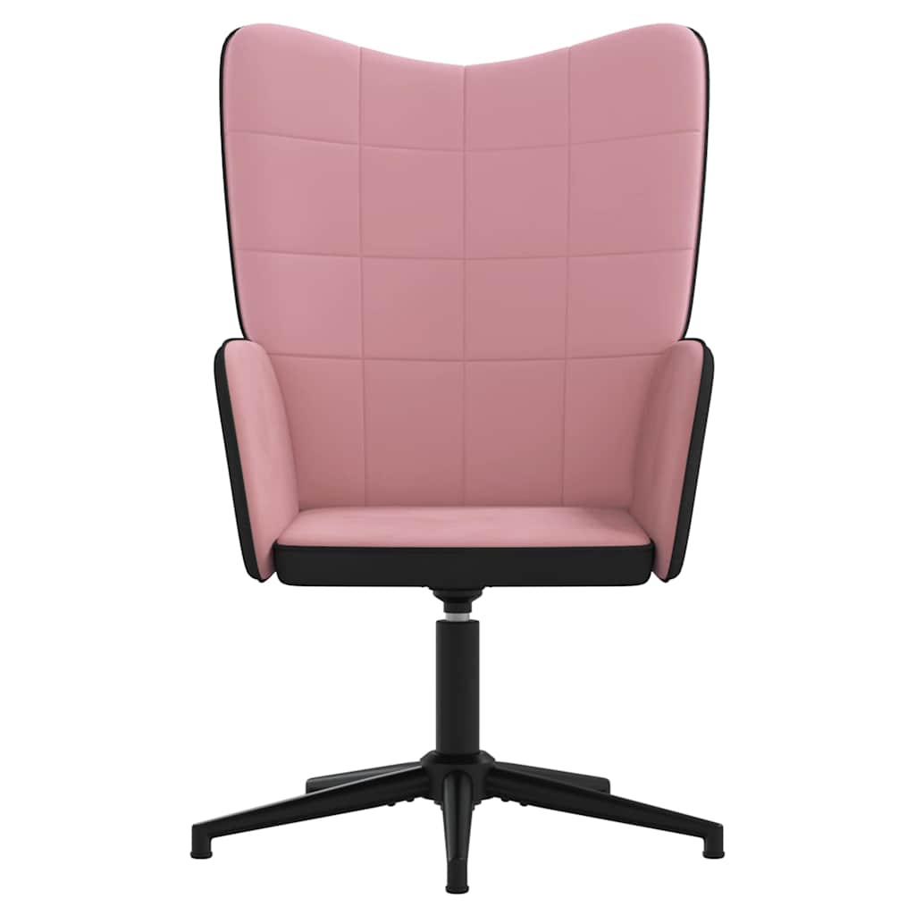 Πολυθρόνα Relax Ροζ από Βελούδο και PVC