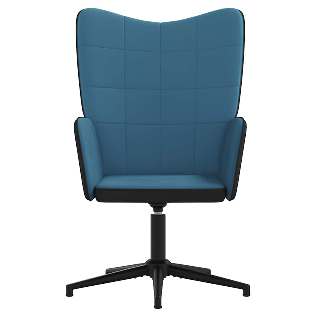 Πολυθρόνα Relax Μπλε από Βελούδο και PVC