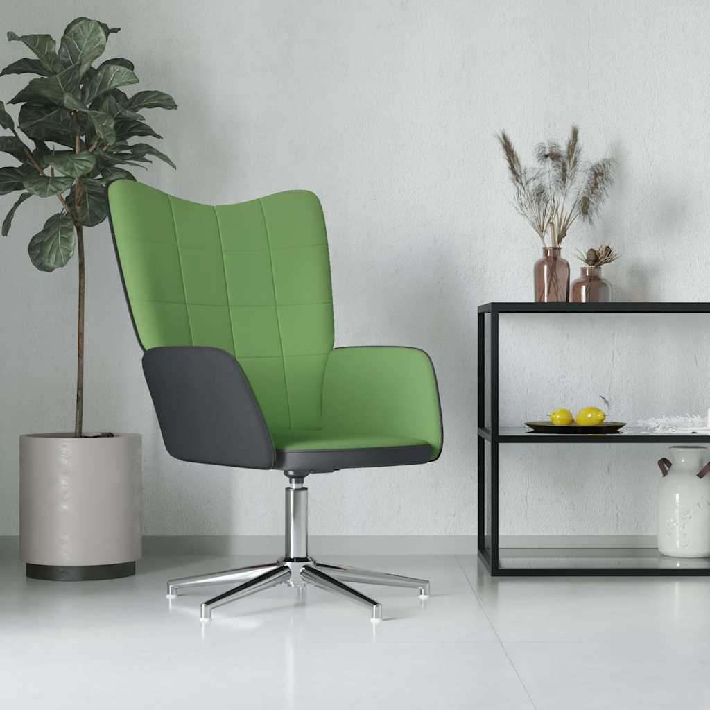 Πολυθρόνα Relax Ανοιχτό Πράσινο από Βελούδο και PVC