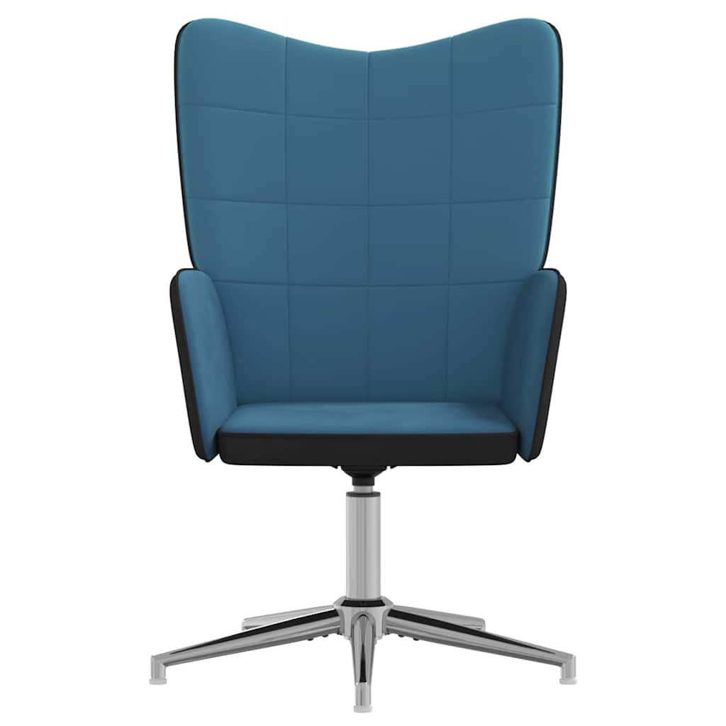 Πολυθρόνα Relax Μπλε από Βελούδο και PVC