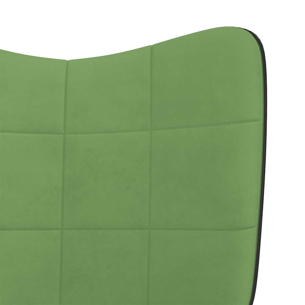Πολυθρόνα Relax Ανοιχτό Πράσινο από Βελούδο και PVC με Σκαμπό