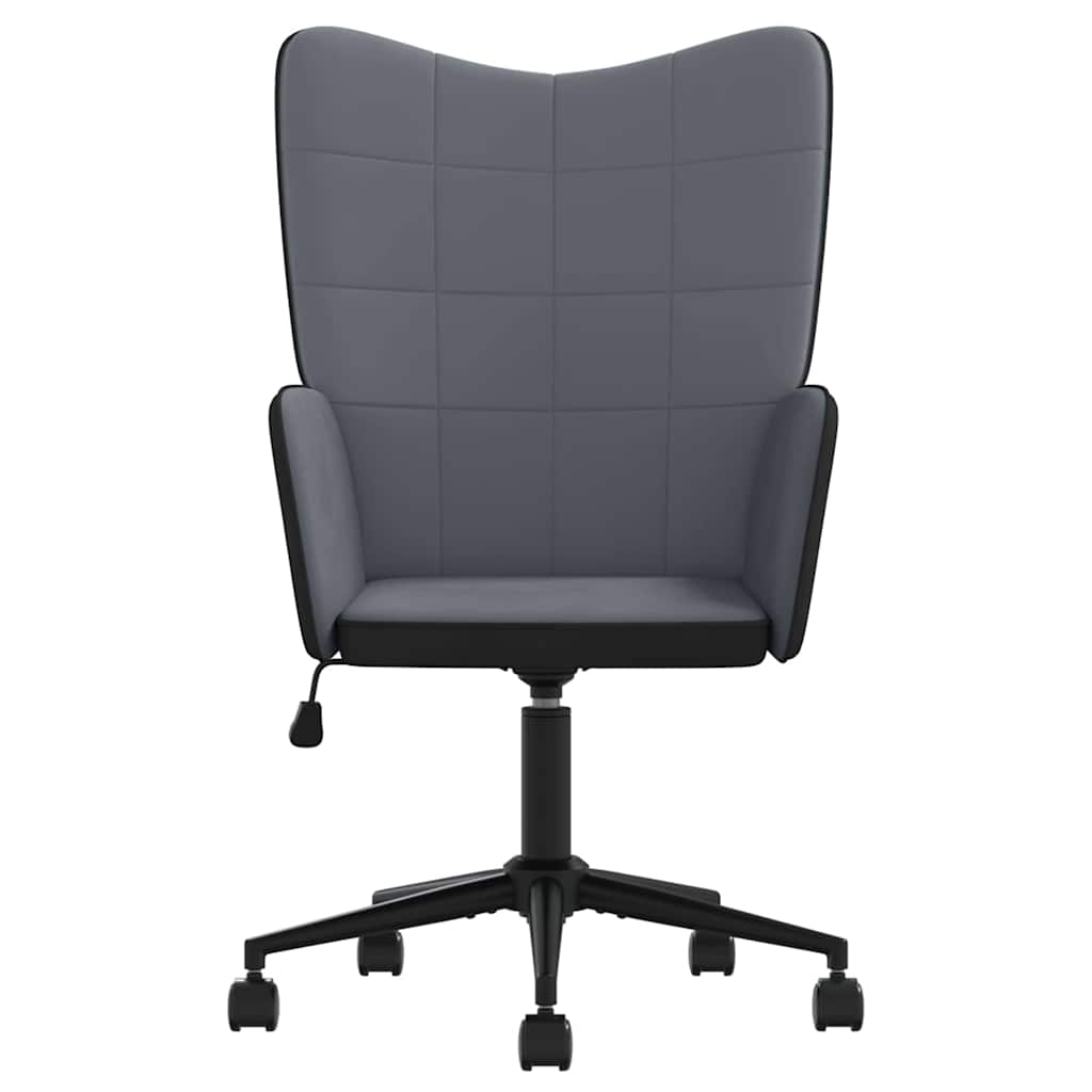 Πολυθρόνα Relax Σκούρο Γκρι από Βελούδο και PVC
