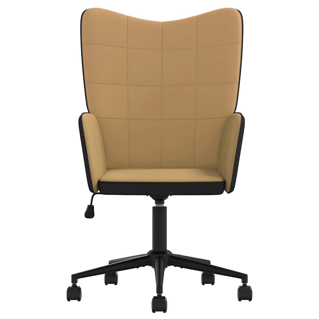Πολυθρόνα Relax Καφέ από Βελούδο και PVC