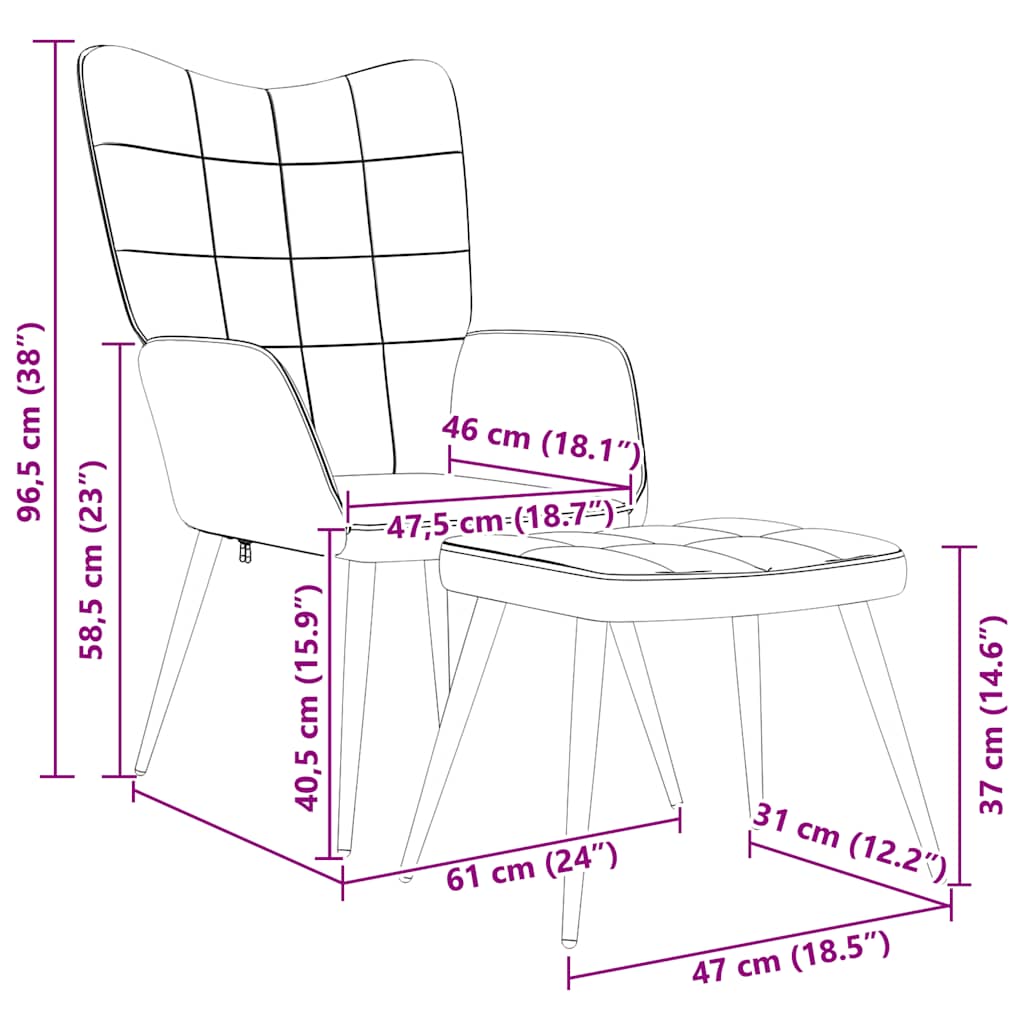 Πολυθρόνα Relax Κίτρινη Μουσταρδί Υφασμάτινη με Σκαμπό