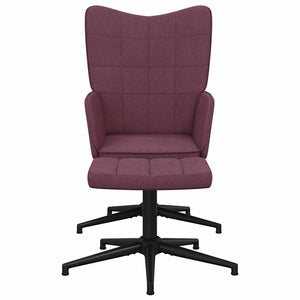 Πολυθρόνα Relax Μοβ Υφασμάτινη με Σκαμπό