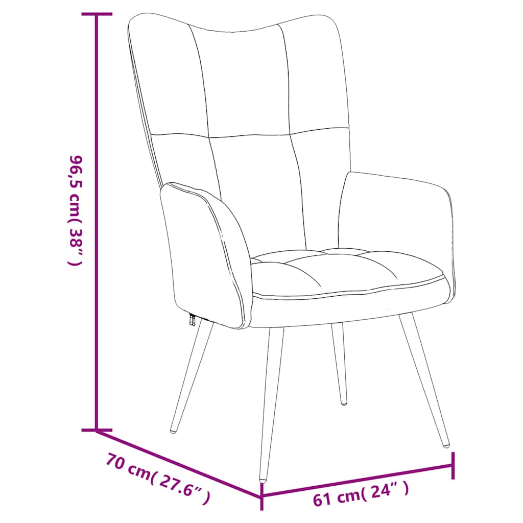 Πολυθρόνα Χαλάρωσης με Σκαμπό από Μαύρο Βελούδο