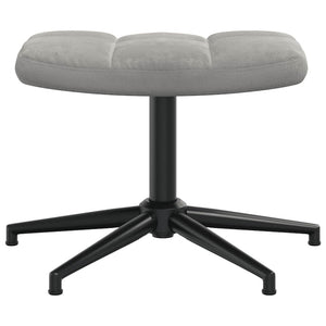 Πολυθρόνα Relax Ανοιχτό Γκρι Βελούδινη με Σκαμπό