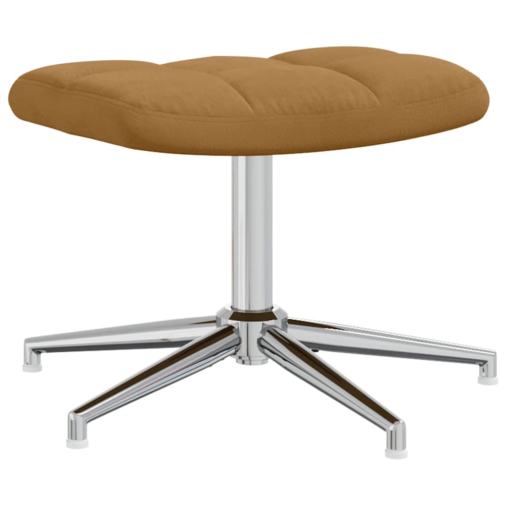 Πολυθρόνα Relax Καφέ Βελούδινη με Σκαμπό