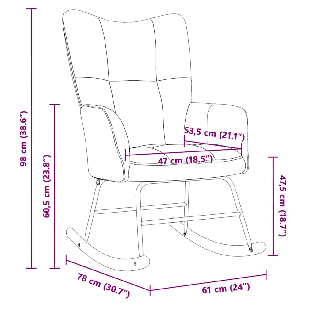 Κουνιστή Πολυθρόνα Σκούρο Πράσινο Βελούδινη