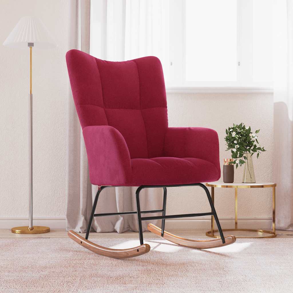 Πολυθρόνα Κουνιστή Μπορντό Βελούδινη