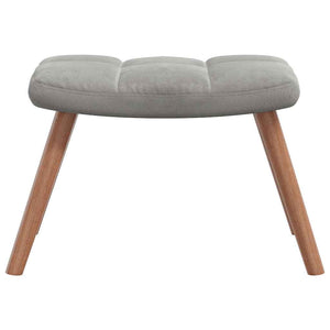 Πολυθρόνα Κουνιστή Ανοιχτό Γκρι Βελούδινη με Σκαμπό