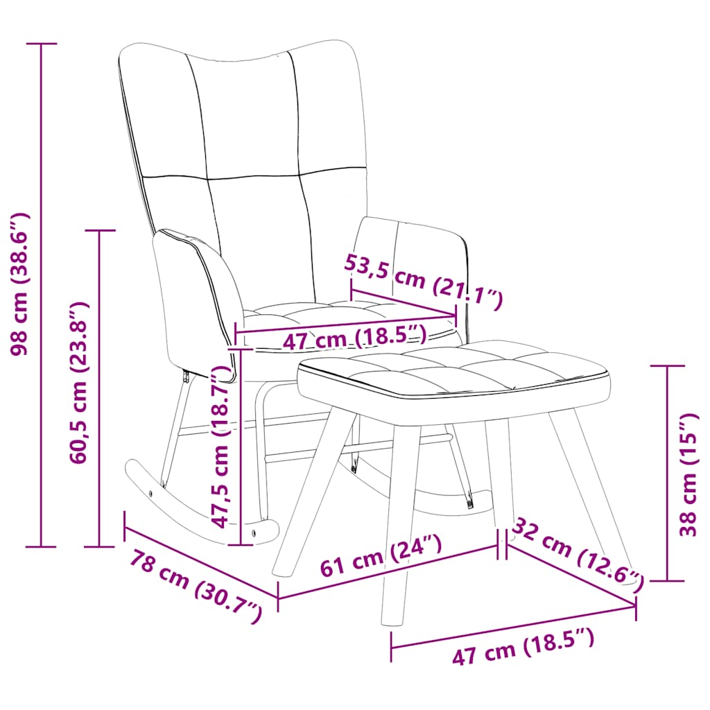 Πολυθρόνα Κουνιστή Κίτρινη Μουσταρδί Βελούδινη με Σκαμπό - Pakobazaar