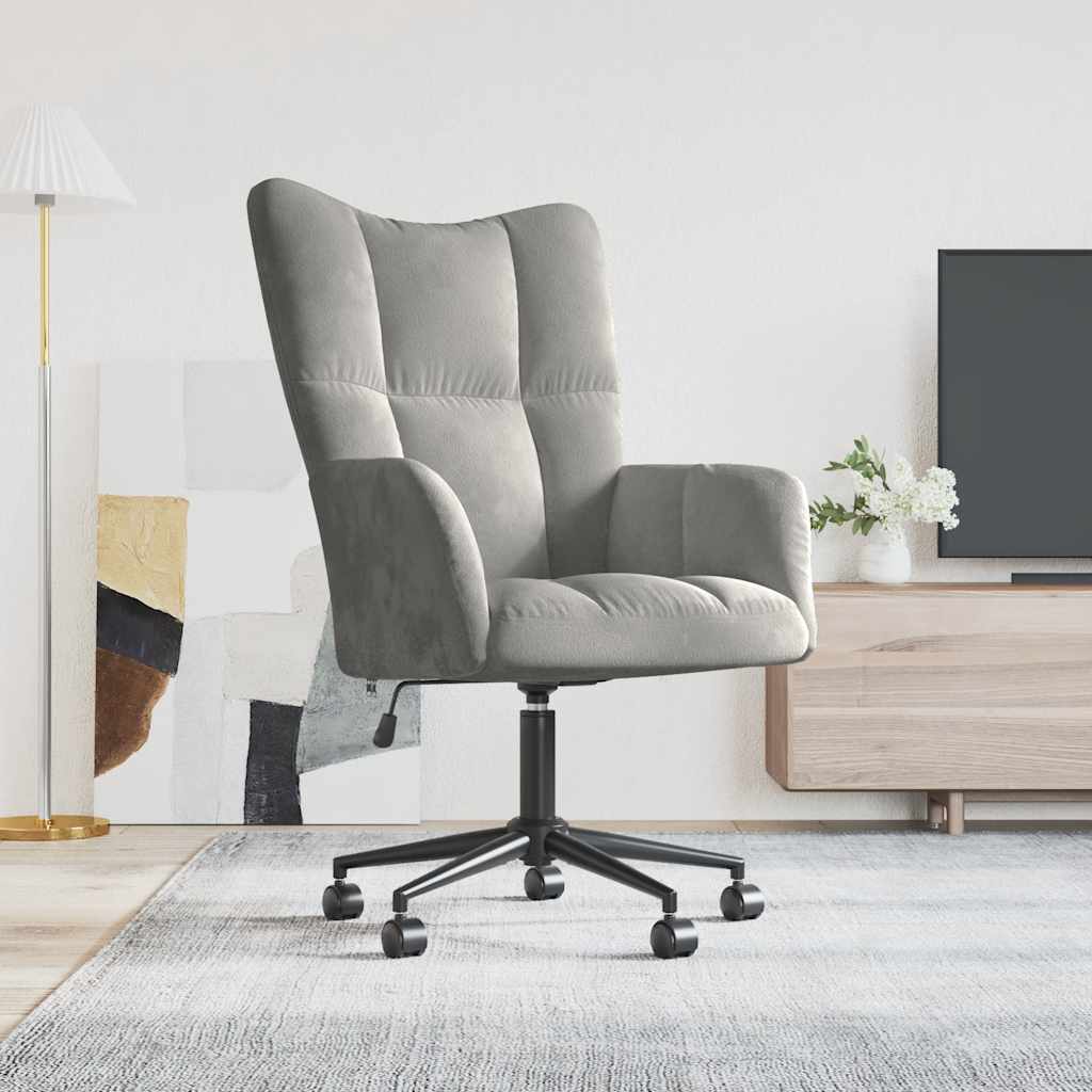 Πολυθρόνα Relax Ανοιχτό Γκρι Βελούδινη