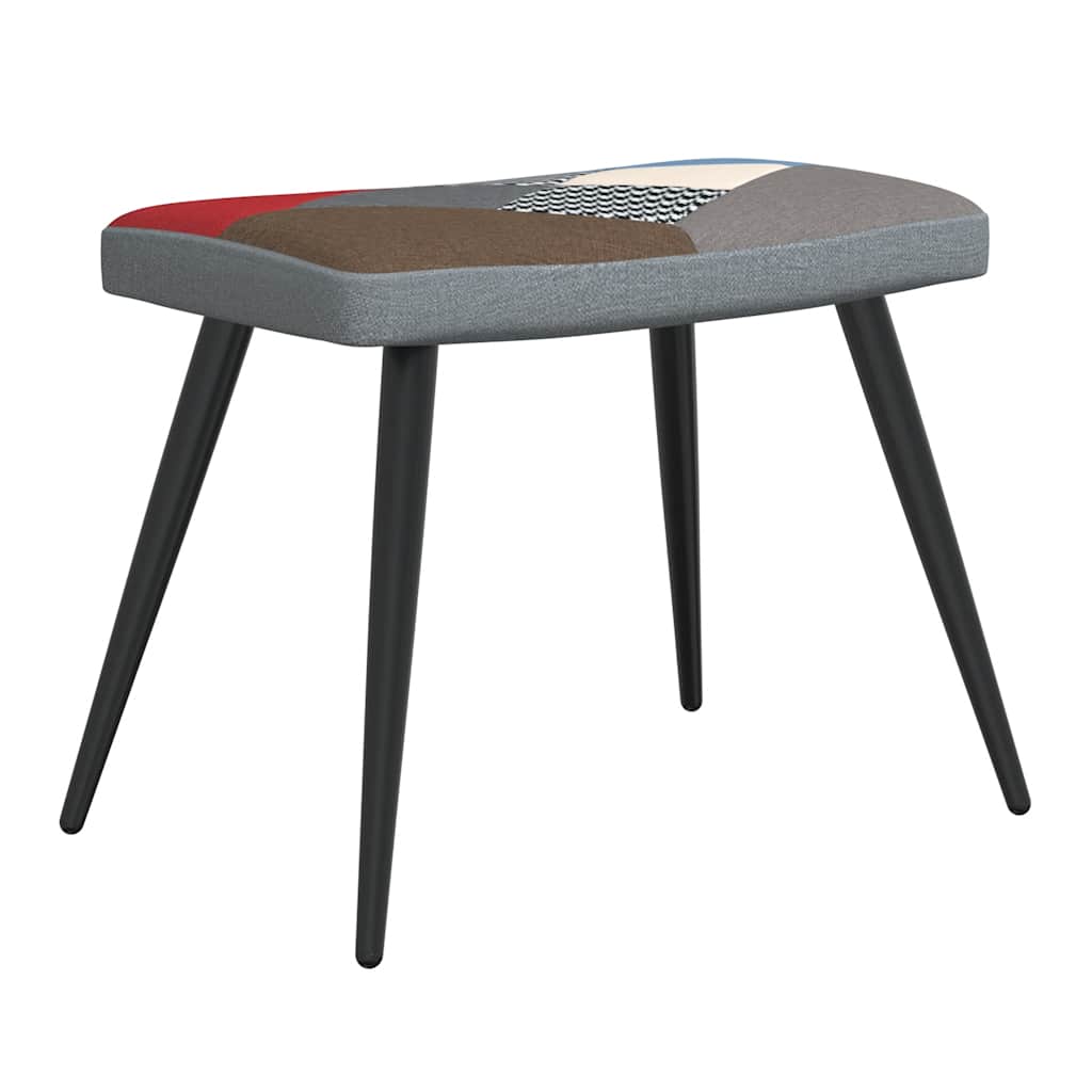 Πολυθρόνα Relax Σχέδιο Patchwork Υφασμάτινη με Σκαμπό