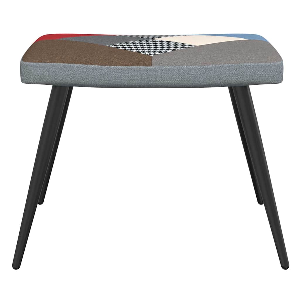 Πολυθρόνα Relax Σχέδιο Patchwork Υφασμάτινη με Σκαμπό