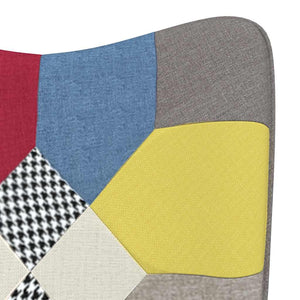 Πολυθρόνα Relax Σχέδιο Patchwork Υφασμάτινη με Σκαμπό