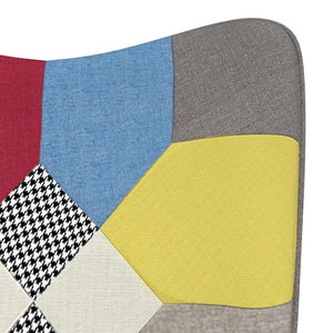 Πολυθρόνα Relax Σχέδιο Patchwork Υφασμάτινη με Σκαμπό