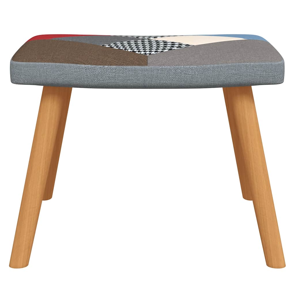 Πολυθρόνα Κουνιστή Σχέδιο Patchwork Υφασμάτινη με Σκαμπό - Pakobazaar