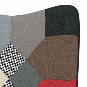 Πολυθρόνα Relax Σχέδιο Patchwork Υφασμάτινη με Σκαμπό - Pakobazaar