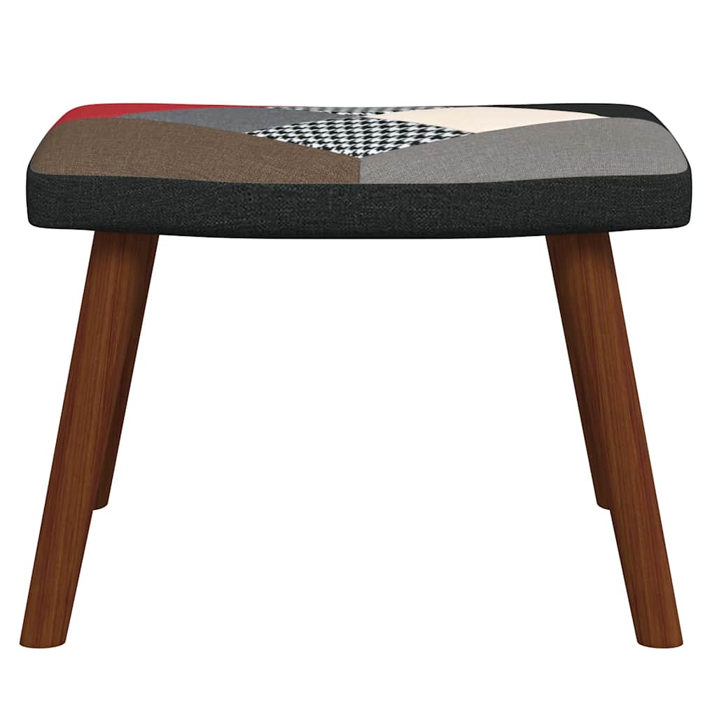 Πολυθρόνα Κουνιστή Σχέδιο Patchwork Υφασμάτινη με Σκαμπό - Pakobazaar