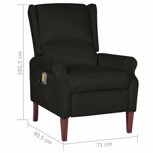 Πολυθρόνα Μασάζ Ανακλινόμενη Μαύρη Βελούδινη