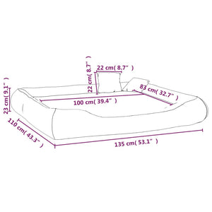 Μαξιλάρι Σκύλου Καφέ 135 x 110 x 23 εκ. Ύφασμα Oxford - Pakobazaar