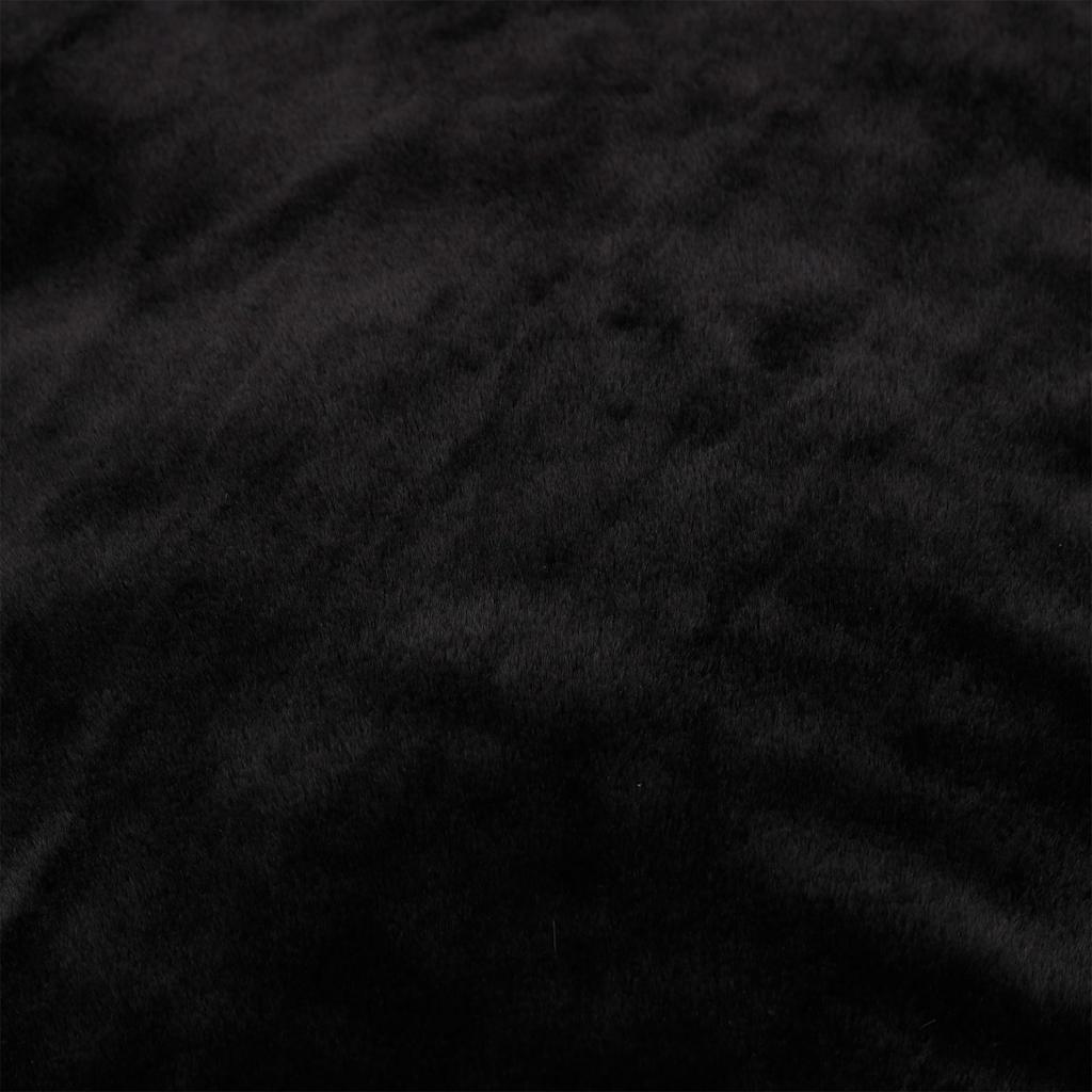 Κρεβάτι Σκύλου Μαύρο 110,5x80,5x26 εκ. Όψη Λινού Φλις