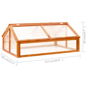 Θερμοκήπιο Καφέ 114 x 80 x 50 εκ. από Ξύλο Ελάτης - Pakobazaar