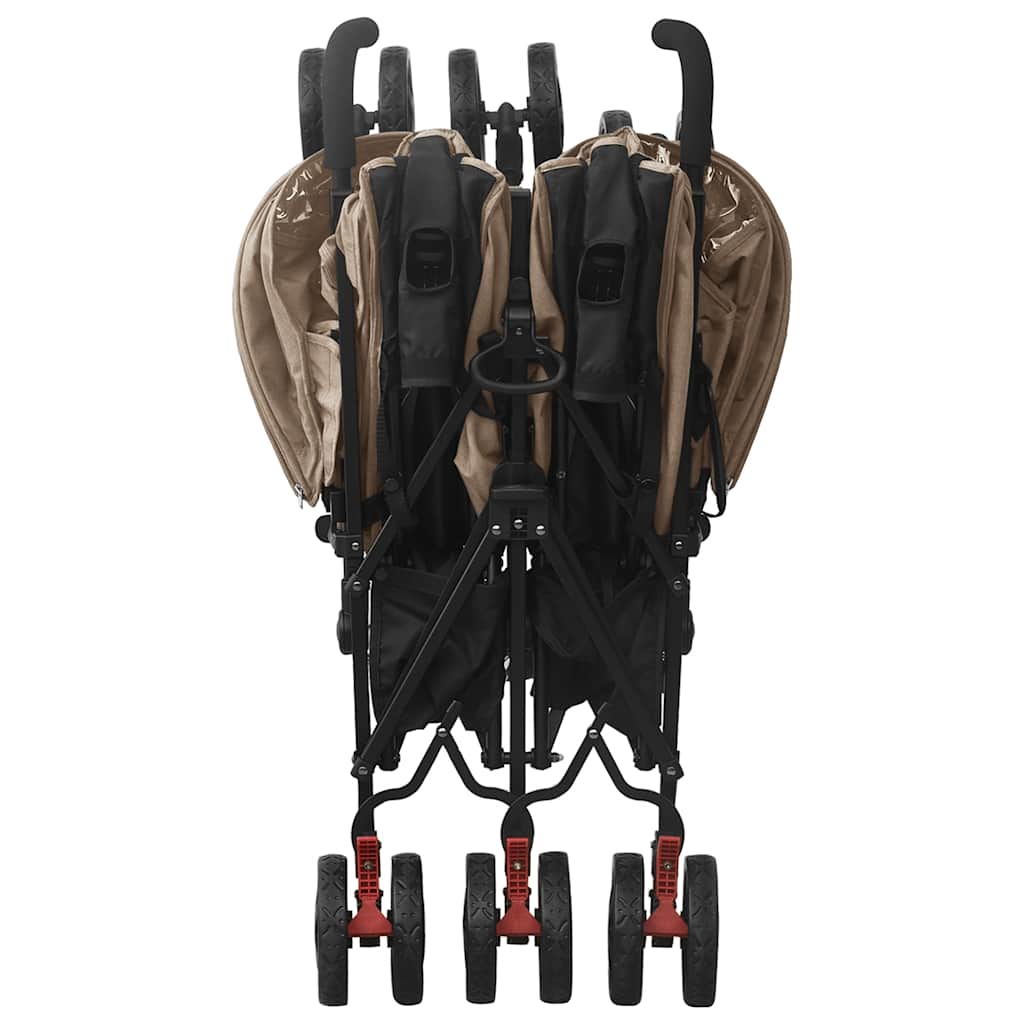 Καρότσι Διδύμων Taupe Ατσάλινο - Pakobazaar