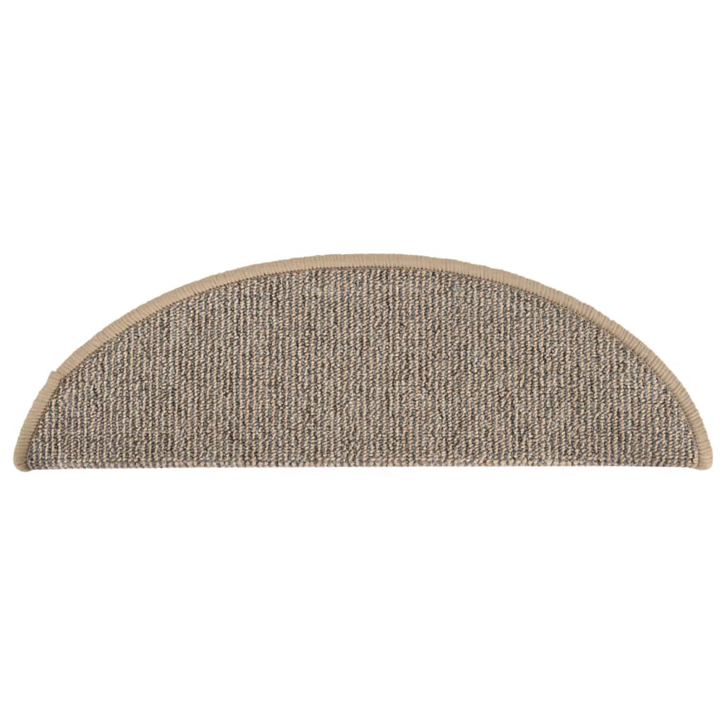 Πατάκια Σκαλιών 15 τεμ. Καφέ Ημίκυκλα 56x17x3 εκ. - PAKOBAZAAR