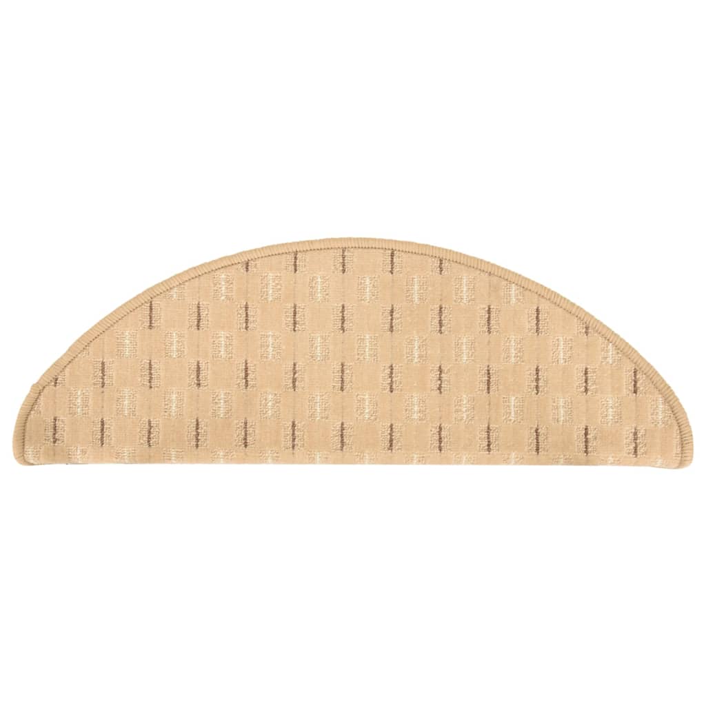 Πατάκια Σκάλας Μοκέτα 15 τεμ. Κρεμ 56x17x3 εκ.