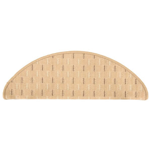 Πατάκια Σκάλας Μοκέτα 15 τεμ. Κρεμ 56x17x3 εκ.