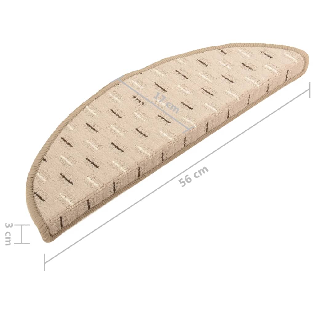 Πατάκια Σκάλας Μοκέτα 15 τεμ. Γκρι Ματ 56x17x3 εκ. - Pakobazaar